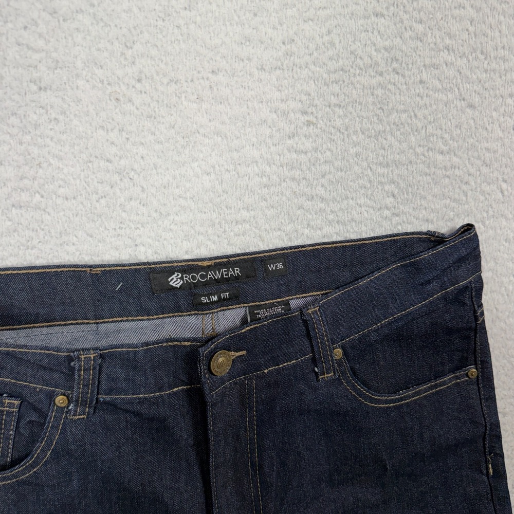 Vtg Rocawear Jeans Men 36 Blue Slim Fit Hip Hop Rap Denim Streetwear Y2K NWOT - Picture 7 of 12